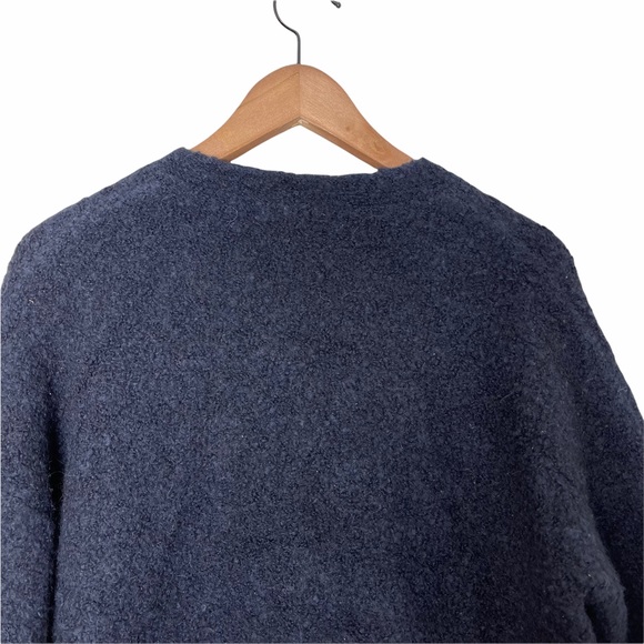 MADEWELL Boucle Wool and Alpaca Blend Blue and Gray Two Button Cardigan - Picture 15 of 15